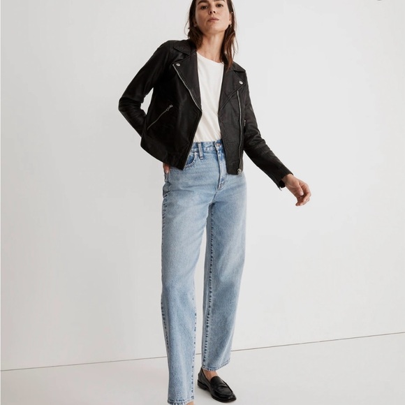 Black Leather Moto Jacket - Picture 4 of 6